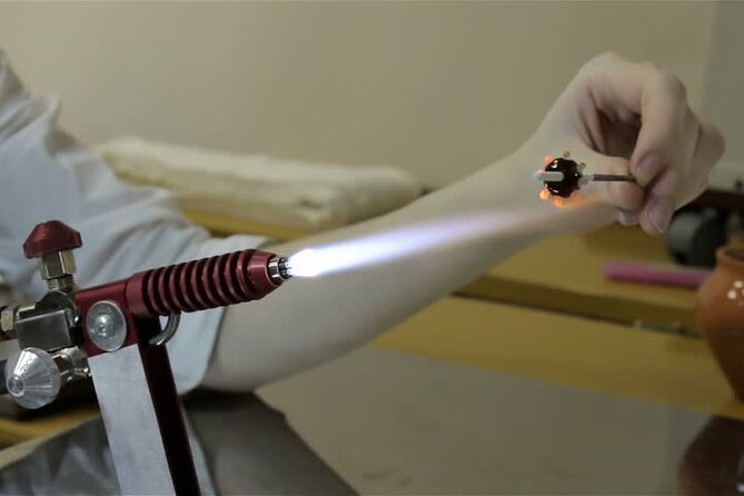 Glass Melting and Shaping with Flame with the Senior Glass Master - Choosing Your Shape and Colors From Studio Samples