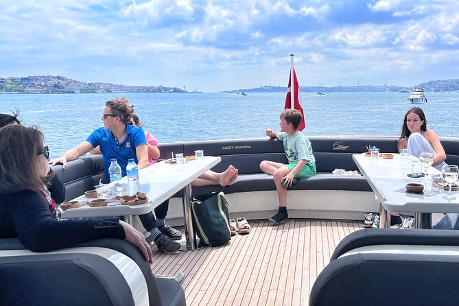 Luxury Bosphorus Yacht Tour – Asian Side Stop & Exploration - Two bridges and the modern flow of Europe to Asia