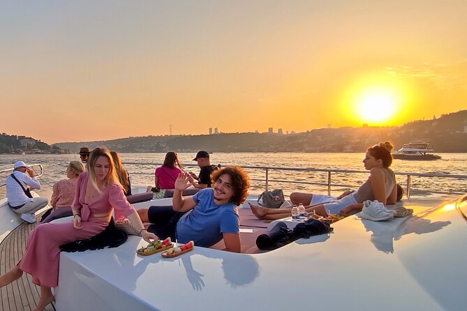 Luxury Sunset Yacht Cruise on the Bosphorus – Refresh & Relax - The Fatih Sultan Mehmet Bridge and Kızkulesı: Night Turns Iconic