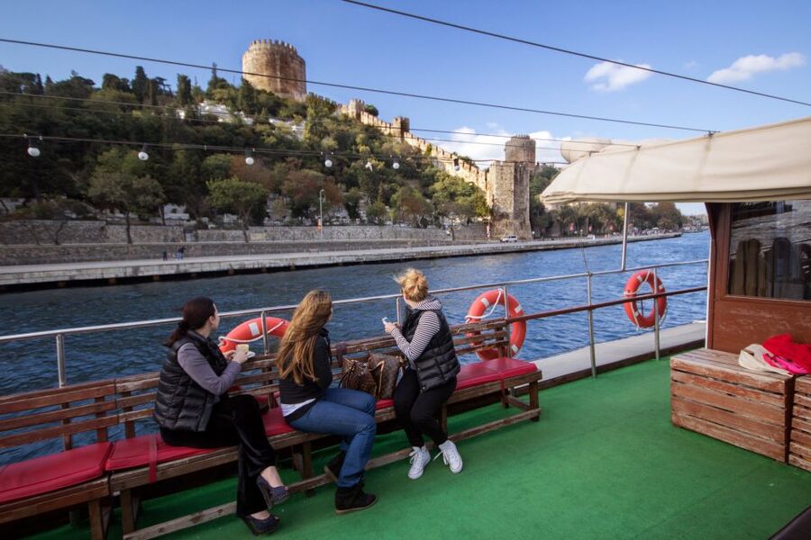 Morning Bosphorus Cruise and Spice Bazaar - Bosphorus Bridge from the water: the view that changes your sense of distance