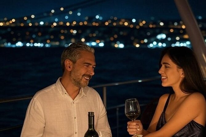 Romantic Night Cruise Live Violinist - Bosphorus at Night: The Asia-Europe Strait in One Long View