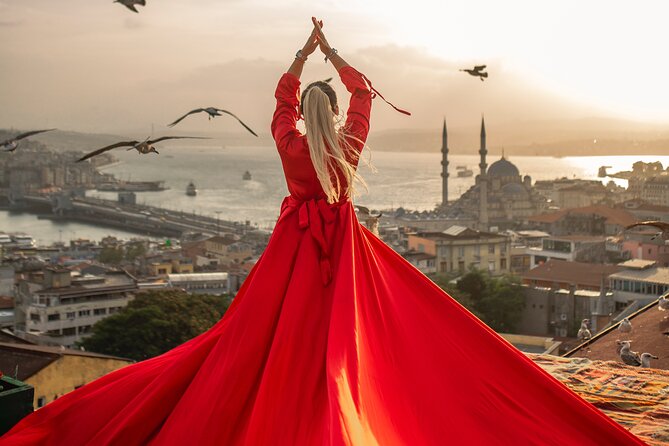 Rooftop Flying Dress Photo Shoot in Istanbul - How the 45 minutes really work, pose to video
