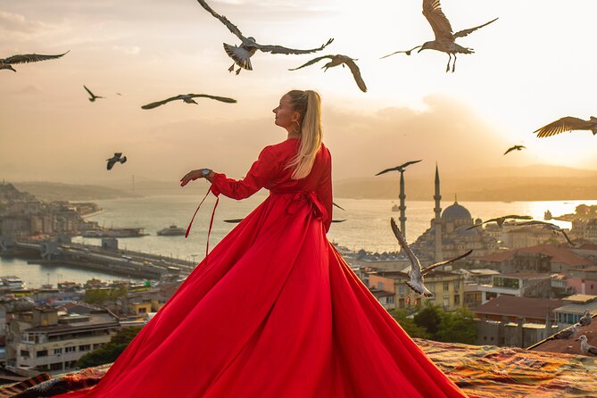 Rooftop Flying Dress Photo Shoot in Istanbul - Rooftop details that make the photos feel like Istanbul
