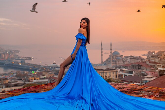 Rooftop Flying Dress Photo Shoot in Istanbul - Photos, videos, and how “10 edited shots” works in practice