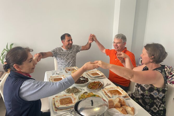 Traditional Family Dinner in Istanbul with with Eastern Family - The set Turkish menu: dolma, karnıyarık, and carrot with yoghurt