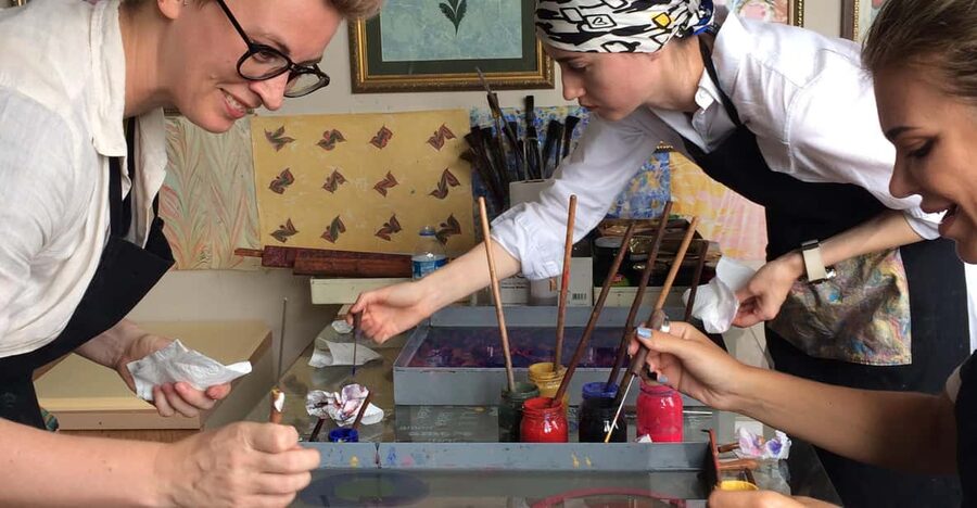 Turkish Marbling Paper Ebru Art Workshop - Language support and group size, so you feel guided not lost